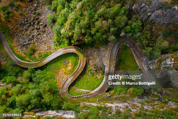 kongevegen old trail over filefjell, norway - s shape stock pictures, royalty-free photos & images