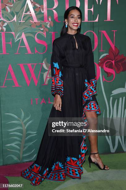 Lea T attends the Green Carpet Fashion Awards during the Milan Fashion Week Spring/Summer 2020 on September 22, 2019 in Milan, Italy.