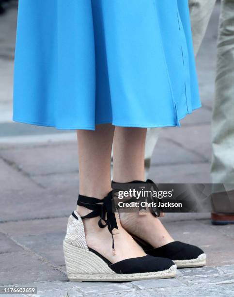 Meghan, Duchess of Sussex, shoe detail, visits the District 6 Museum and Homecoming Centre, with Prince Harry, Duke of Sussex during their royal tour...