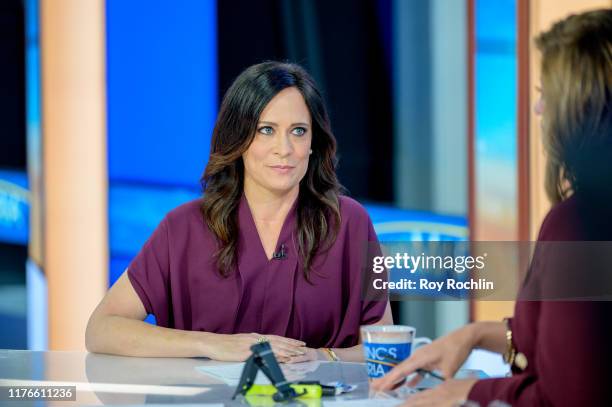 White House Press Secretary Stephanie Grisham visits "Mornings With Maria" with Anchor Maria Bartiromo at Fox Business Network Studios on September...