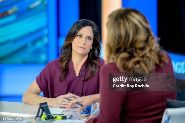 White House Press Secretary Stephanie Grisham visits "Mornings With Maria" with Anchor Maria Bartiromo at Fox Business Network Studios on September...