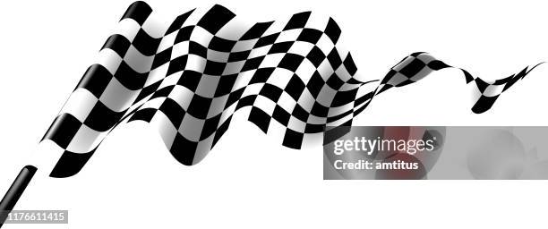illustrations, cliparts, dessins animés et icônes de drapeau de course - circuit automobile