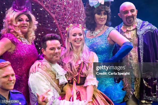 Lewis Devine, Crissy Rock, Andrew Geater, Sammy Winward, Sarah White, Warren Donnelly during the "Cinderella" photocall at Epstein Theatre on...