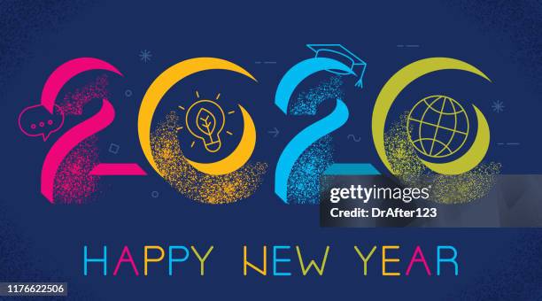 2020 new year elearning concept - new year 2020 stock illustrations