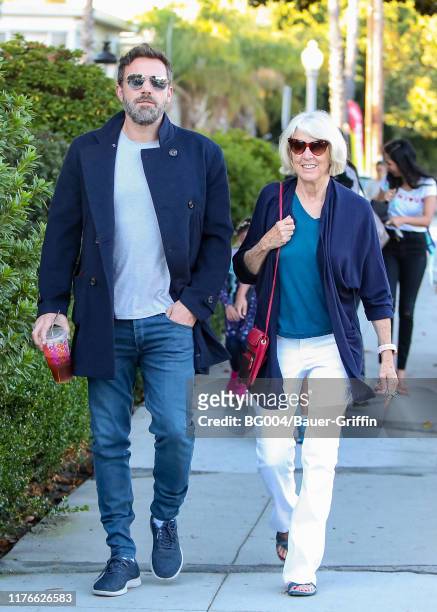 Ben Affleck and his mother, Christine Anne Boldt are seen on October 18, 2019 in Los Angeles, California.