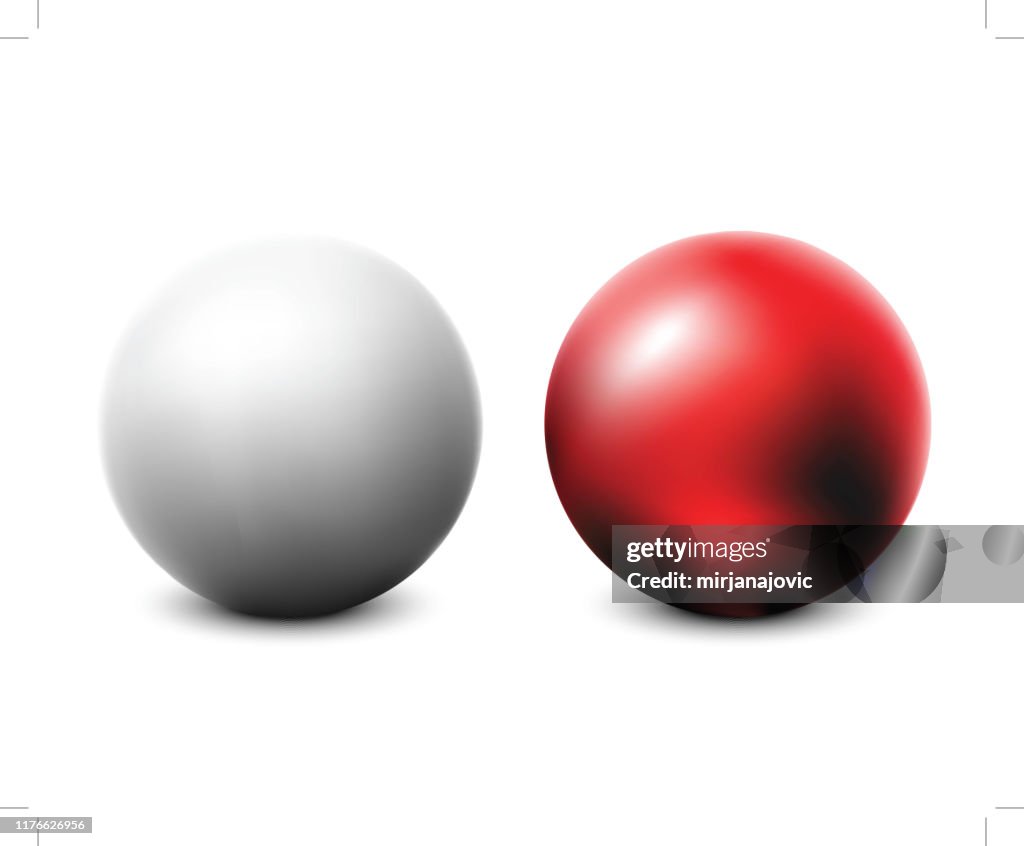 Blank red and white ball