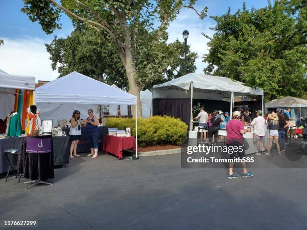 lafayette art and wine festival - canopy tent stock pictures, royalty-free photos & images