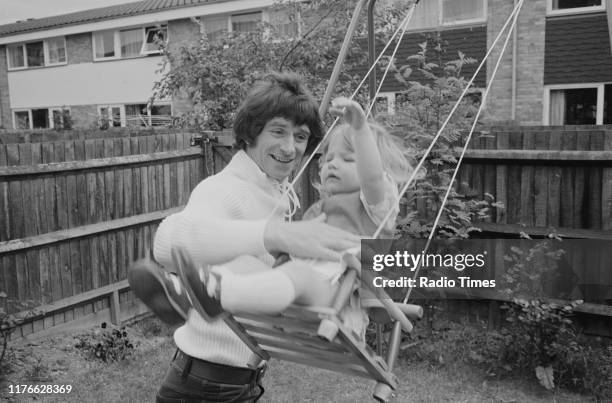 Television presenter Johnny Ball, with his daughter Zoe, interviewed at his home for the BBC television series 'Cabbages and Kings', London, June...