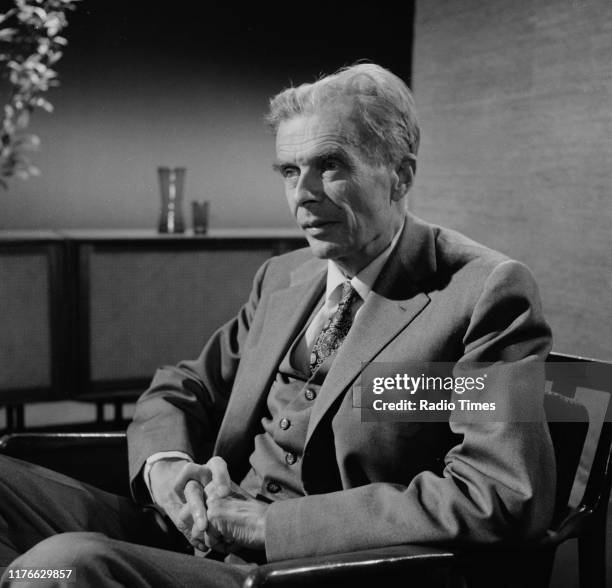 Author Aldous Huxley for the BBC television series 'Panorama', July 1961. First printed in Radio Times issue 1967, published on July 20th 1961.