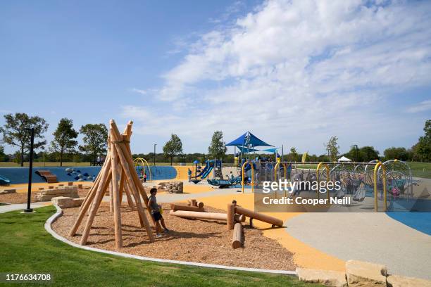 The opening of Liberty Playground, a universally accessible playground that allows children with and without disabilities to play together in a...