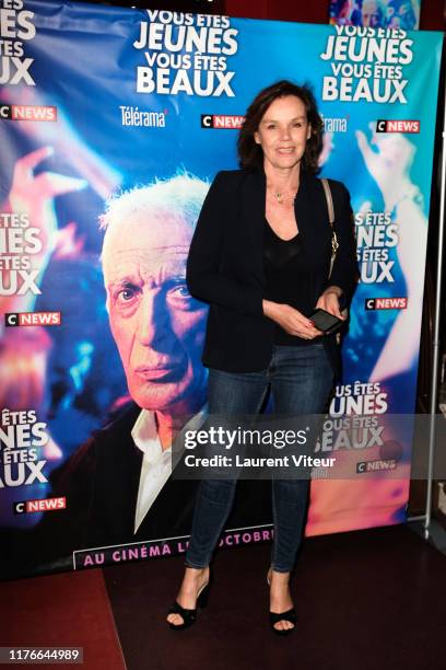 Claire Nebout attends the "Vous Etes Jeunes, Vous êtes Beaux" premiere at Cinema Gaumont Opera on September 23, 2019 in Paris, France.