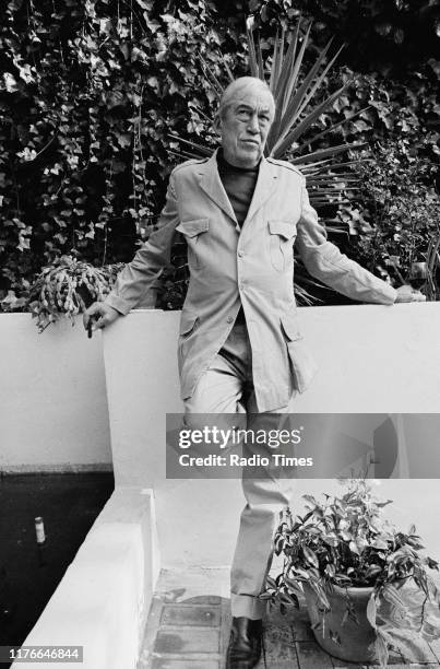 Film director John Huston interviewed in the grounds of his home for the BBC television broadcast of his film 'Heaven Knows, Mr Allison' as the 'Film...