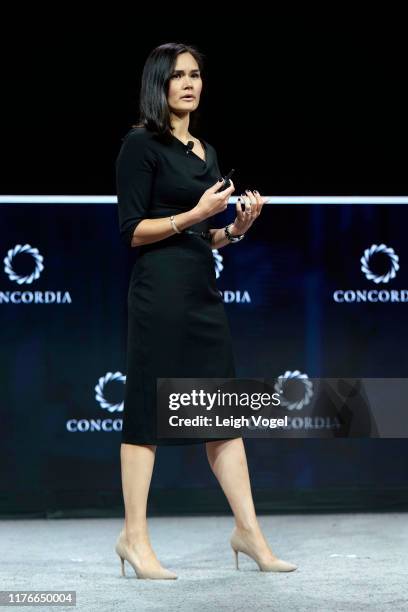 Michelle Giuda, Assistant Secretary of State for Global Affairs, U.S. Department of State, speaks onstage during the 2019 Concordia Annual Summit -...