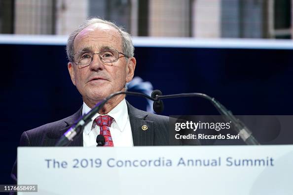 Jim Rishworth Senator of Idaho, James Risch, U.S. Senate, speaks onstage during the ...