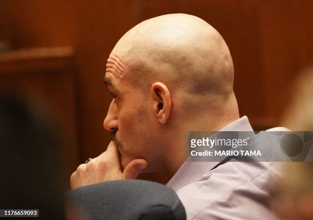 Michael Gargiulo, who is known as the "Hollywood Ripper: due to the violence of his crimes, reacts in court after jurors recommended a death sentence...