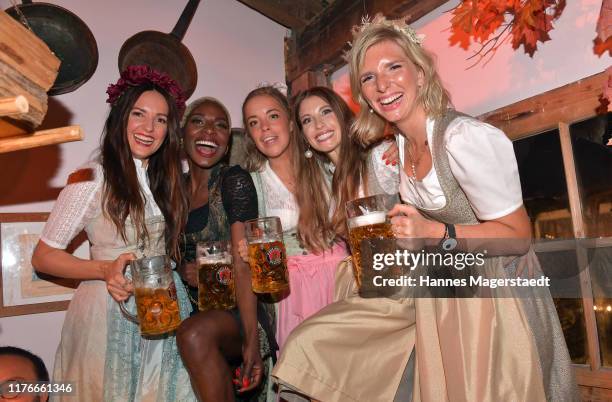 Johanna Klum, Nikeata Thompson, Marina Hörmanseder, Cathy Hummels and Lea-Sophie Cramer during the Oktoberfest 2019 at Theresienwiese on September...