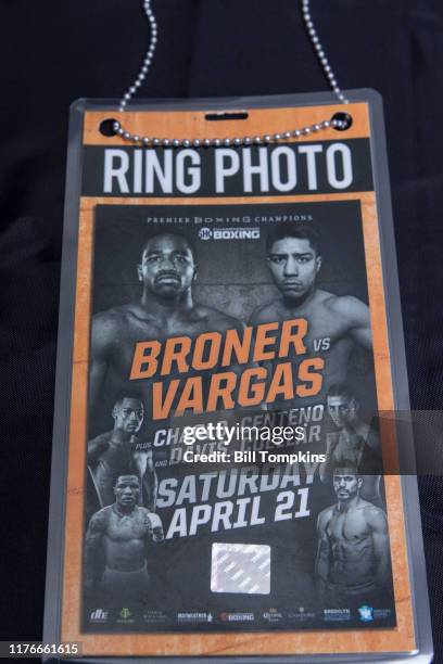 Adrien Broner and Jesse Vargas fight to a Majority Draw in their Welterweight fight at Barclays Center on April 21, 2018 in New York City. RINGSIDE...