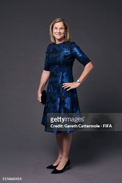 The Best FIFA Women’s Coach 2019 award finalist Jill Ellis of United States poses for a portrait ahead of The Best FIFA Football Awards 2019 at...