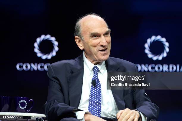 Elliott Abrams, Special Representative For Venezuela, United States Of America, speaks onstage during the 2019 Concordia Annual Summit - Day 1 at...