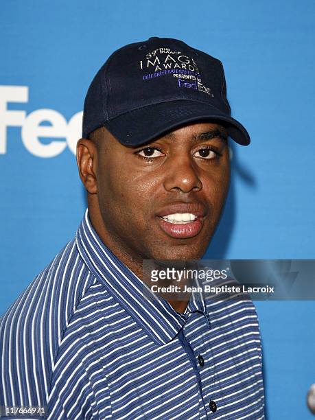 Kevin Frazier poses for a picture at the celebrity golf challenge to honor the nominees of the 39th Annual NAACP Image Awards February 12 at the...