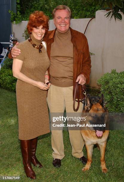 Jill St. John, Robert Wagner and their dog Larry during "Silver Spoon Dog and Baby Buffet Benefitting Much Love Animal Rescue - Day One at Private...