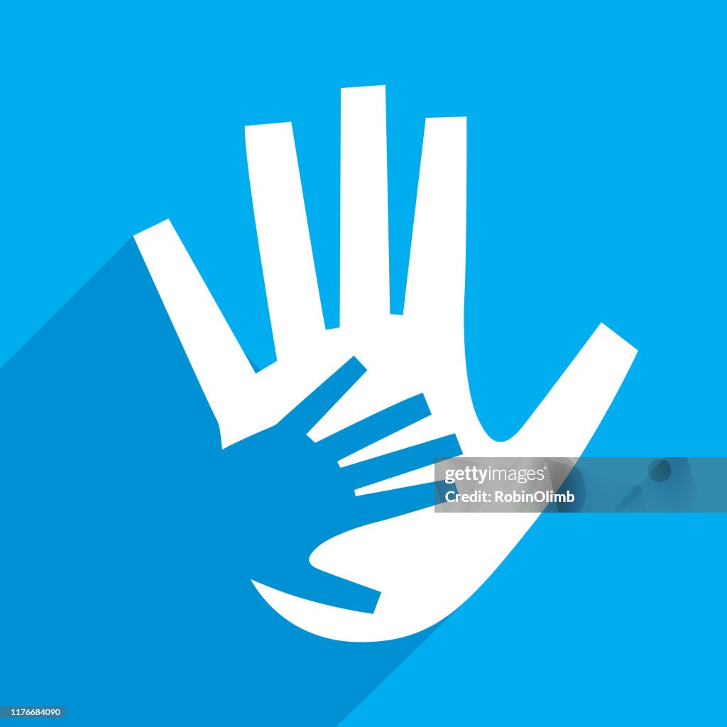 Blaue Handicap Hand-Symbol