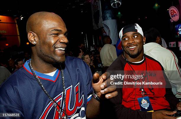 Bubba Franks and Roy Williams during Super Bowl XXXVII - EA Sports Ninth Annual Football Videogame Tournament at Axiom Nightclub in San Diego,...