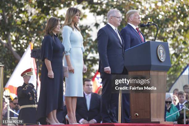 United States President Donald Trump and First Lady Melania Trump host Australian Prime Minister Scott Morrison and his wife, Jenny Morrison, at a...