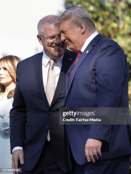 United States President Donald Trump and First Lady Melania Trump host Australian Prime Minister Scott Morrison and his wife, Jenny Morrison, at a...