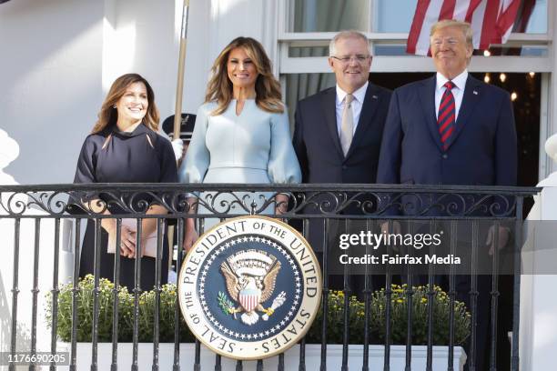 United States President Donald Trump and First Lady Melania Trump host Australian Prime Minister Scott Morrison and his wife, Jenny Morrison, at a...