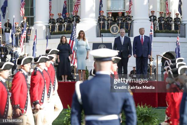 United States President Donald Trump and First Lady Melania Trump host Australian Prime Minister Scott Morrison and his wife, Jenny Morrison, at a...