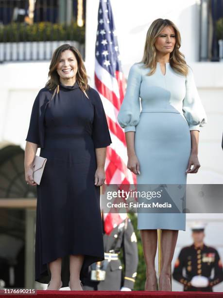 United States President Donald Trump and First Lady Melania Trump host Australian Prime Minister Scott Morrison and his wife, Jenny Morrison, at a...