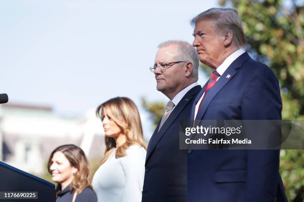 United States President Donald Trump and First Lady Melania Trump host Australian Prime Minister Scott Morrison and his wife, Jenny Morrison, at a...