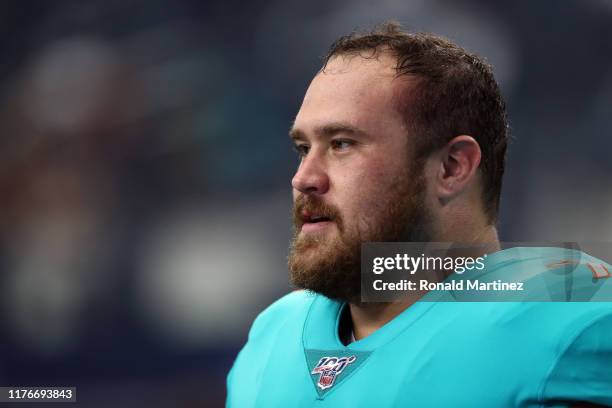 Evan Boehm of the Miami Dolphins at AT&T Stadium on September 22, 2019 in Arlington, Texas.