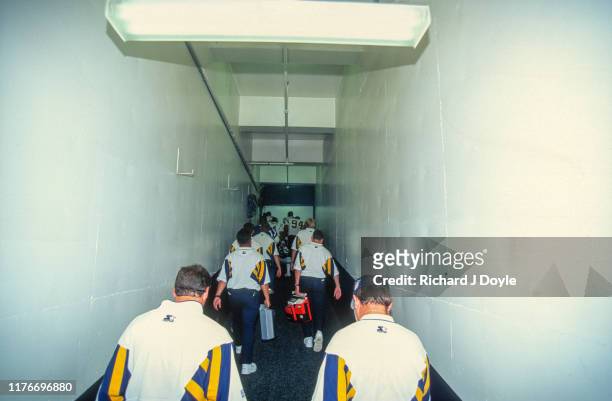 Chargers - Team Tunnel. San Francisco 49ers 17 vs San Diego Chargers 6 at Jack Murphy Stadium in San Diego, California.