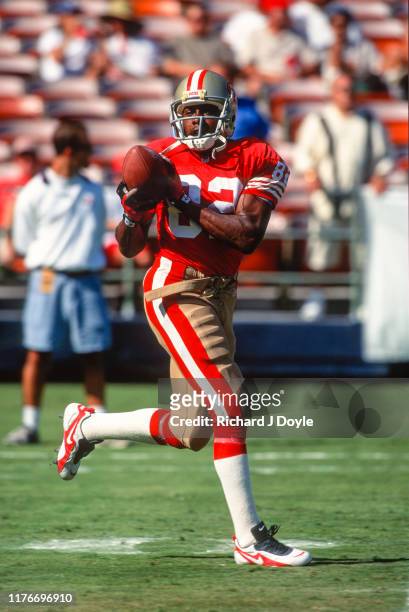 49ers WR John Taylor. San Francisco 49ers 17 vs San Diego Chargers 6 at Jack Murphy Stadium in San Diego, California.