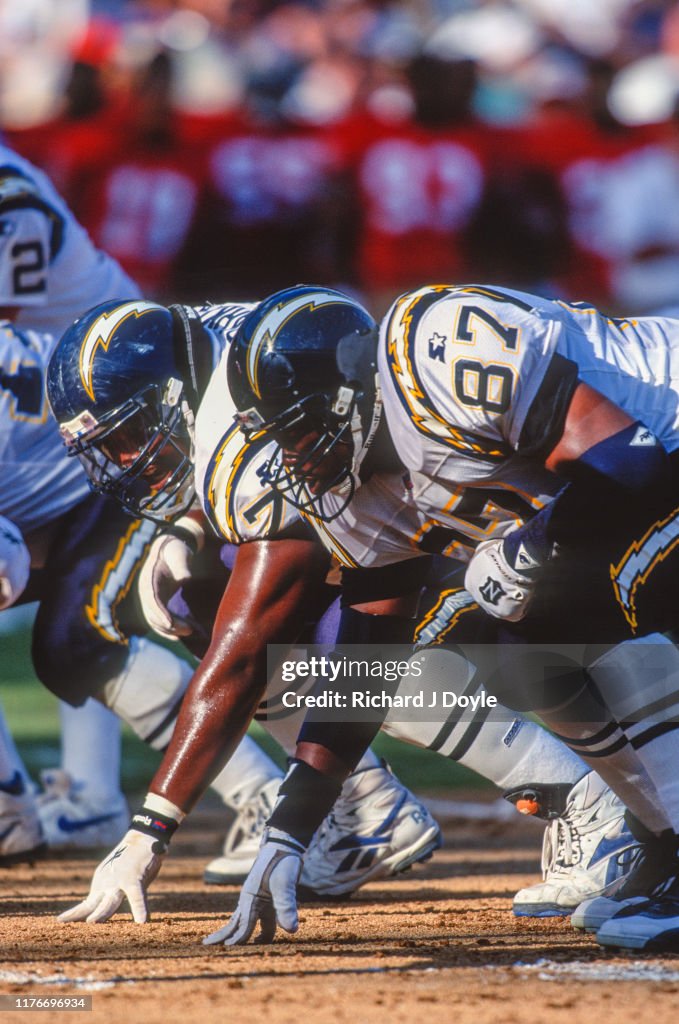 S. D. Chargers - TE # 87 Duane Young, G-T # 70 Vuaghn Parker...