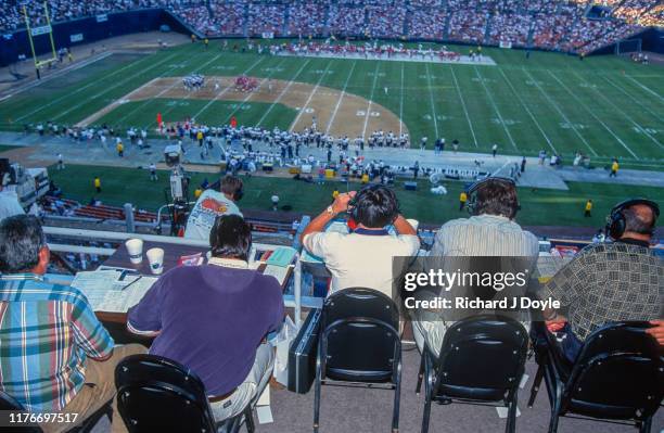 Game Day Media - Sports writers. San Francisco 49ers 17 vs San Diego Chargers 6 at Jack Murphy Stadium in San Diego, California.