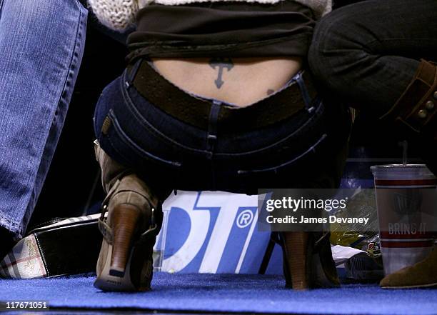 Eva Longoria during Celebrities Attend San Antonio Spurs vs New Jersey Nets Game - February 13, 2007 at Continental Airlines Arena in New York City,...