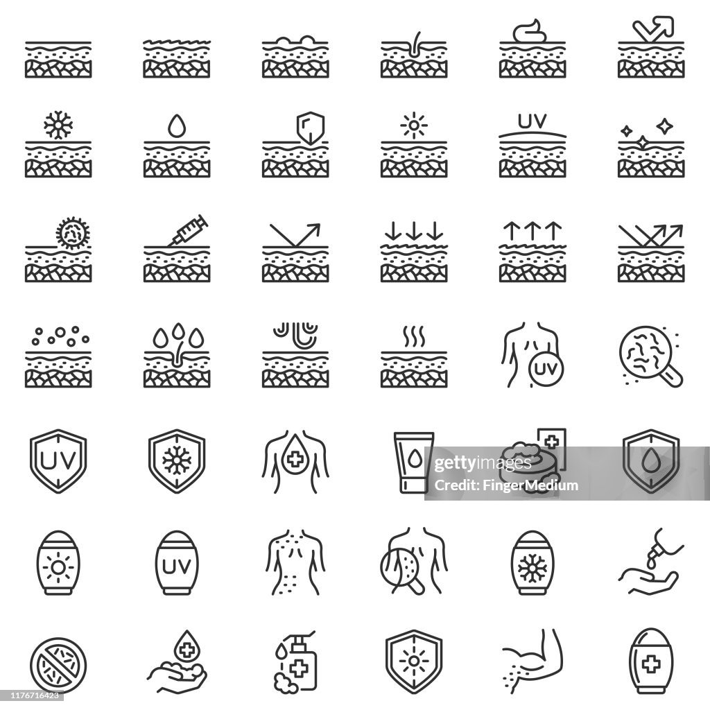 Haut-Pflege-Icon-set