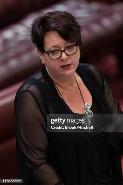 Labor MP Penny Sharpe speaks during the debate on the Reproductive Health Care Reform Bill 2019 on September 24, 2019 in Sydney, Australia. The Upper...