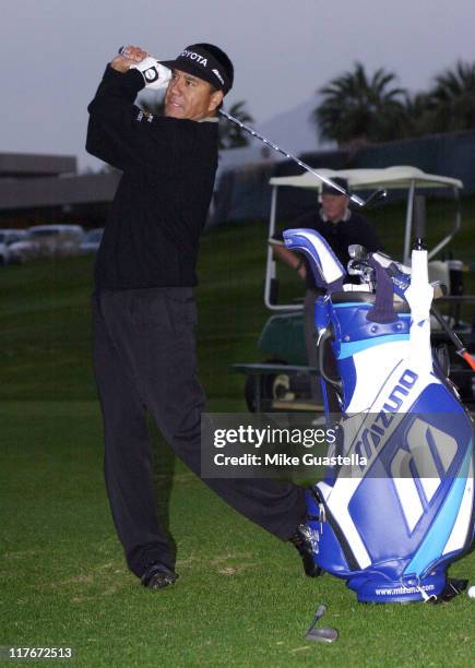 Esteban Toledo, PGA Tour Pro during Tour Pro Esteban Toledo and Trick Shot Artist Dennis Walters Get Kids In The Swing at Bob Hope Classic at PGA...