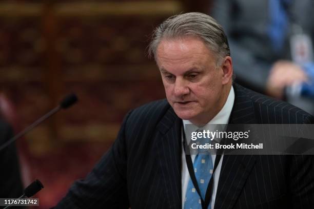 Mark Latham speaks in the NSW Upper House on September 24, 2019 in Sydney, Australia. The Upper House of the NSW parliament is continuing to debate...