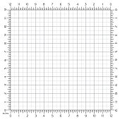 Corner ruler from 0 to 12 inches. Vector.
