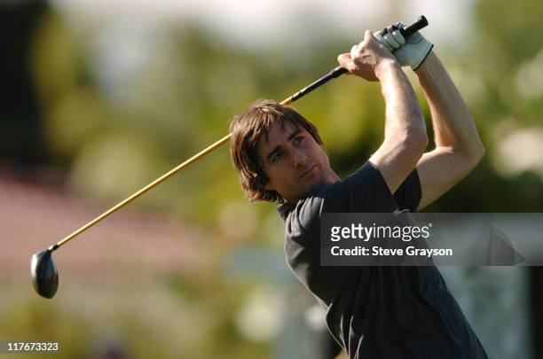 Luke Wilson in action at the PGA Tour's 45th Bob Hope Chrysler Classic Pro Am at Bermuda Dunes Country Club.