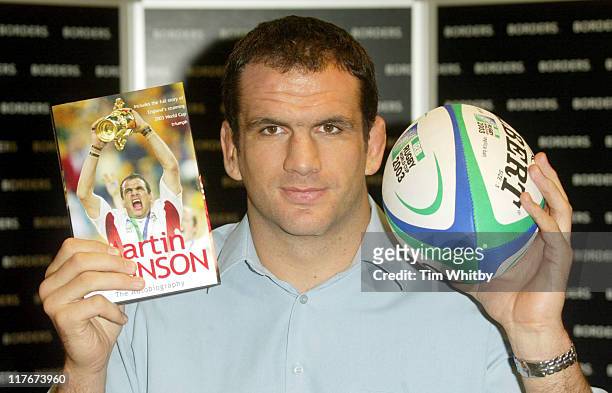 England rugby captain Martin Johnson during England Rugby captain Martin Johnson signs copies of his new Autobiography at Borders Book Store, Oxford...
