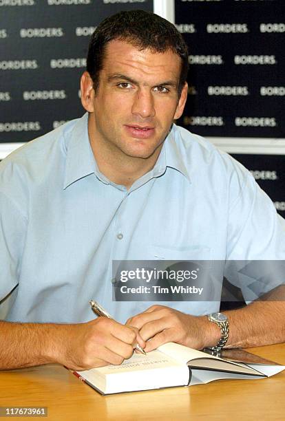 England rugby captain Martin Johnson during England Rugby captain Martin Johnson signs copies of his new Autobiography at Borders Book Store, Oxford...