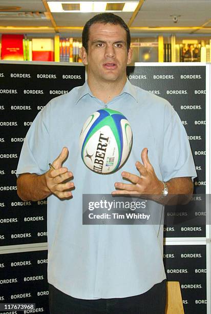 England rugby captain Martin Johnson during England Rugby captain Martin Johnson signs copies of his new Autobiography at Borders Book Store, Oxford...