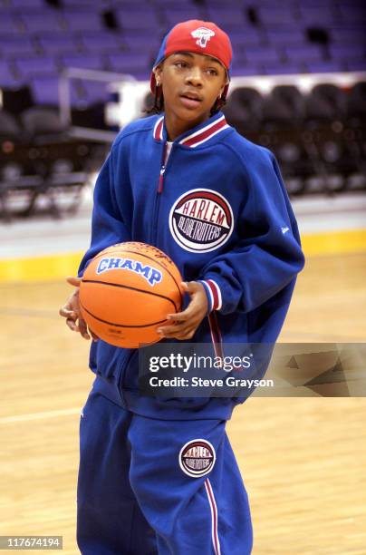 Bow Wow during Bow Wow Gives Los Angeles School Kids A Chance To Be "Like Mike" at Staples Center in Los Angeles, California, United States.