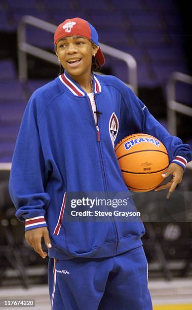 Bow Wow during Bow Wow Gives Los Angeles School Kids A Chance To Be "Like Mike" at Staples Center in Los Angeles, California, United States.